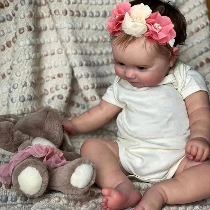 Bebê Reborn de Silicone Samanta Pele Realista e Toque Aconchegante