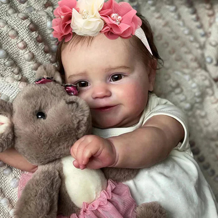 Bebê Reborn de Silicone Samanta Pele Realista e Toque Aconchegante