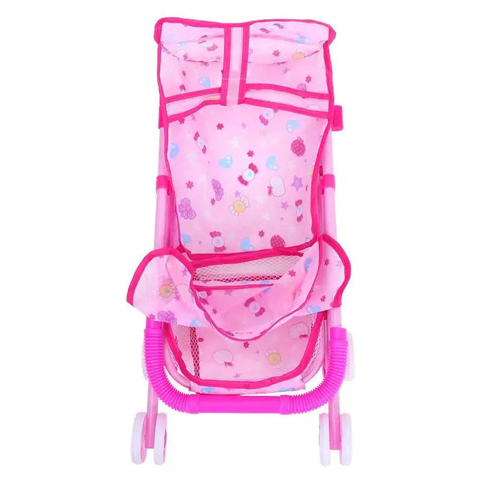 Carrinho de Bonecas Rosa com Cesta