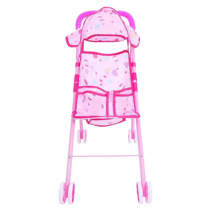 Carrinho de Bonecas Rosa com Cesta
