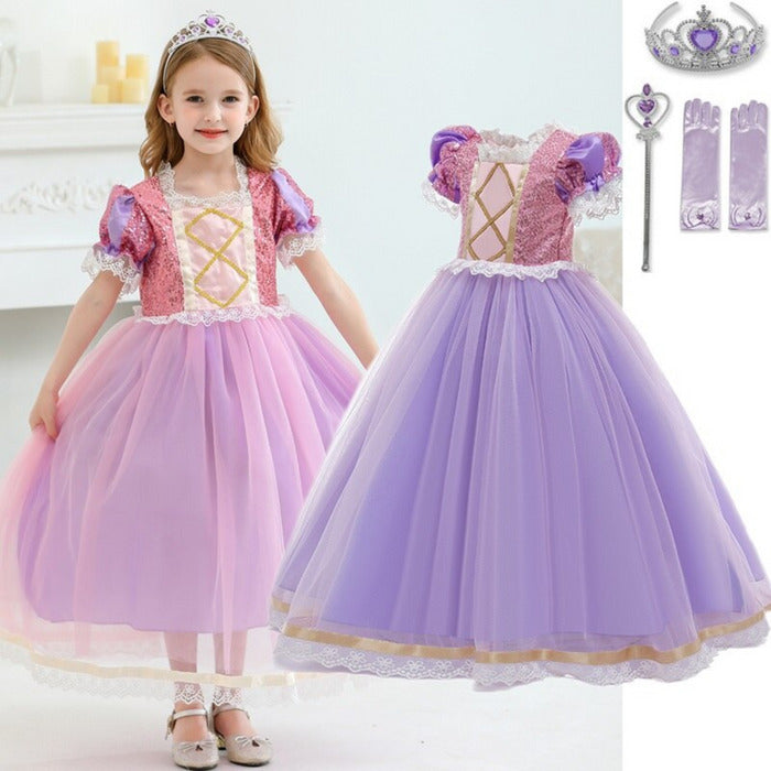 Fantasia Infantil Princesa da Torre – Inspirada na Rapunzel