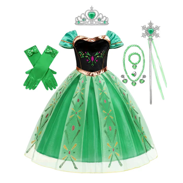 Fantasia Infantil Vestido Princesa Anna Coroação