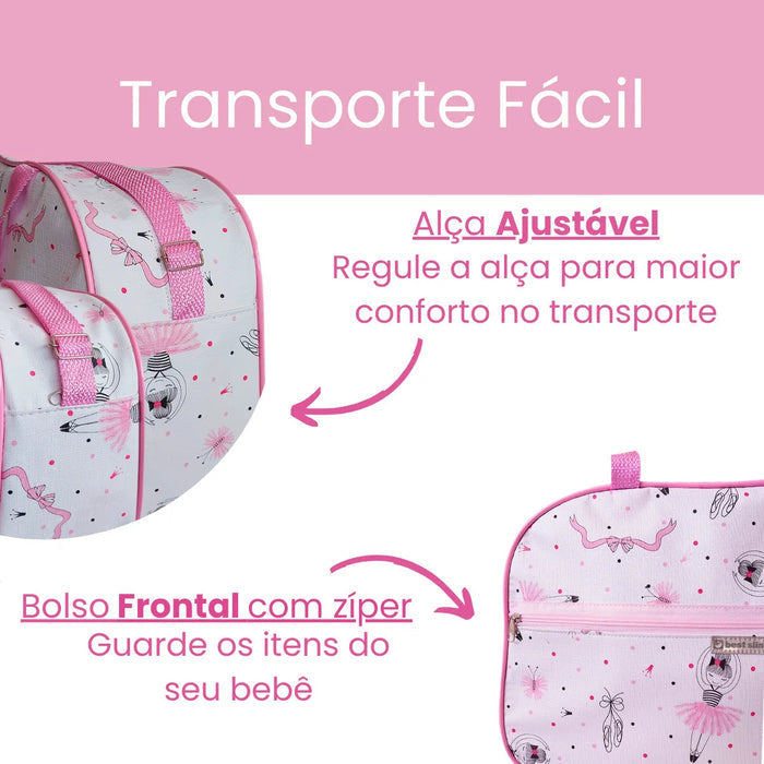 Kit Bolsa Maternidade Bailarina Rosa